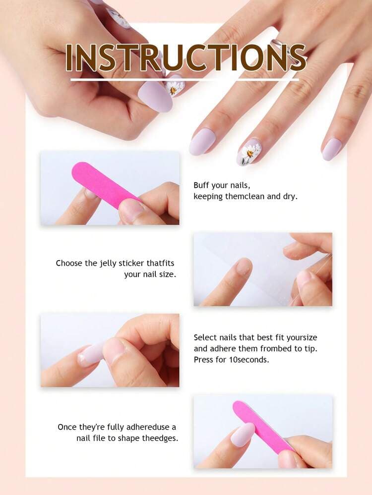 White and Gold French Almond Press-On Nails - 24pcs detail photo 5 - Press-On Nails at ShopKaar