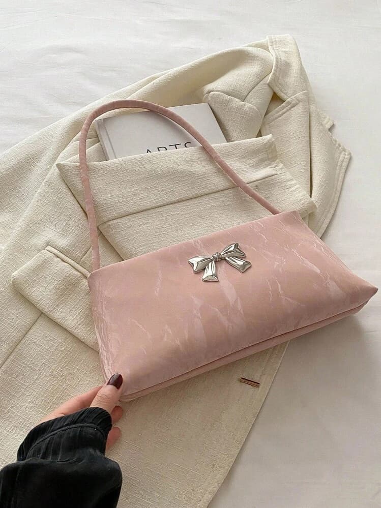 Pink Bow Shoulder Bag for Women detail photo 2 - Shoulder Bags at ShopKaar