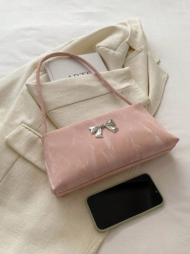 Pink Bow Shoulder Bag for Women detail photo 5 - Shoulder Bags at ShopKaar