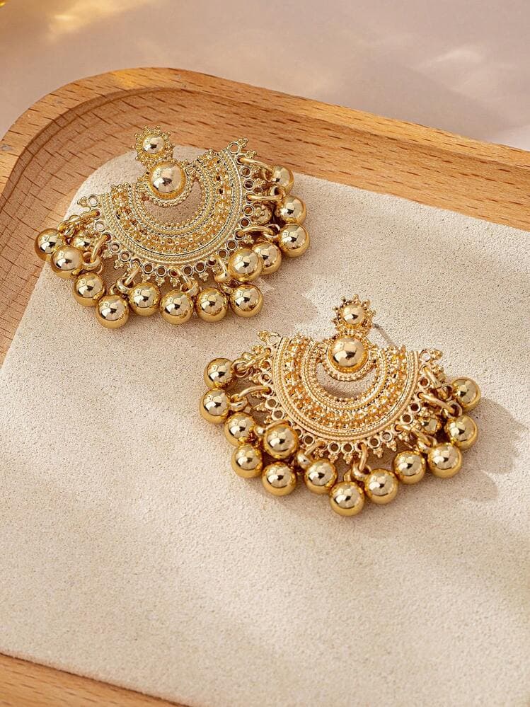 Bohemian Fan Tassel Drop Earrings detail photo 5 - Earrings at ShopKaar
