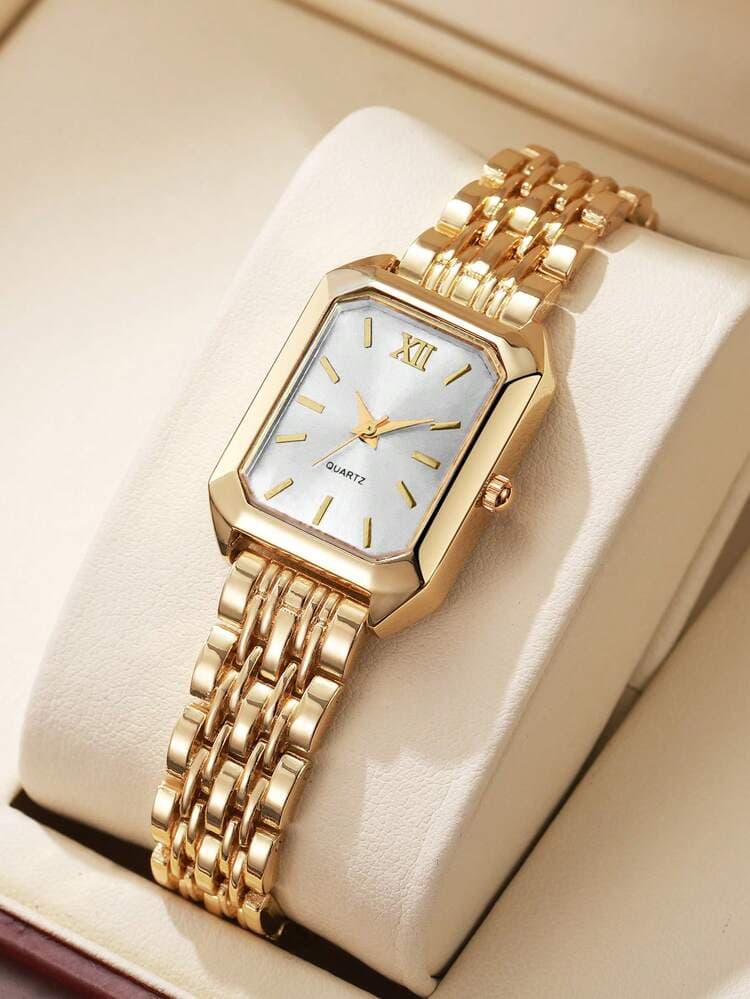 Square Dial Steel Band Quartz Watch detail photo 9 - Watches at ShopKaar