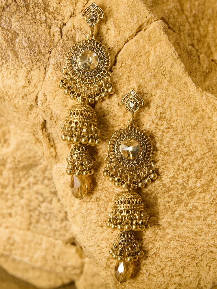 Bell Ball Tassel Drop Earrings detail photo 4 - Earrings at ShopKaar