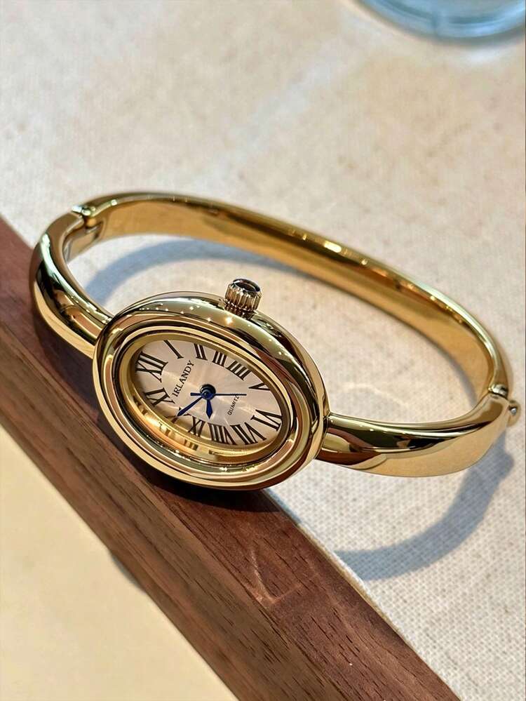 Oval Roman Numeral Bracelet Watch detail photo 7 - Watches at ShopKaar