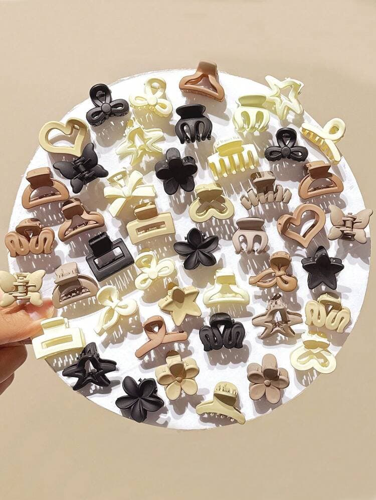Mini Hair Clips Set in Mixed Brown Tones detail photo 15 - Hair Clips at ShopKaar
