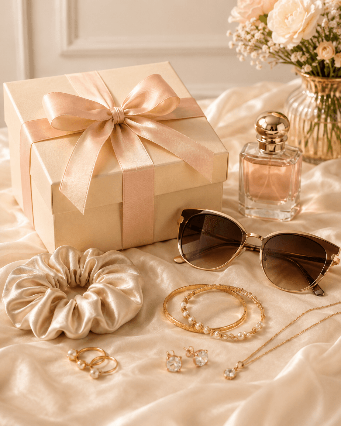 Warm flat lay of everyday accessories and giftable finds