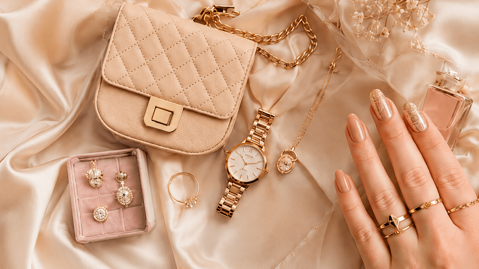 ShopKaar accessories arranged in a warm editorial scene