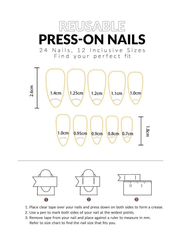 White Flower French Almond Press-On Nails - 24pcs detail photo 6 - Press-On Nails at ShopKaar