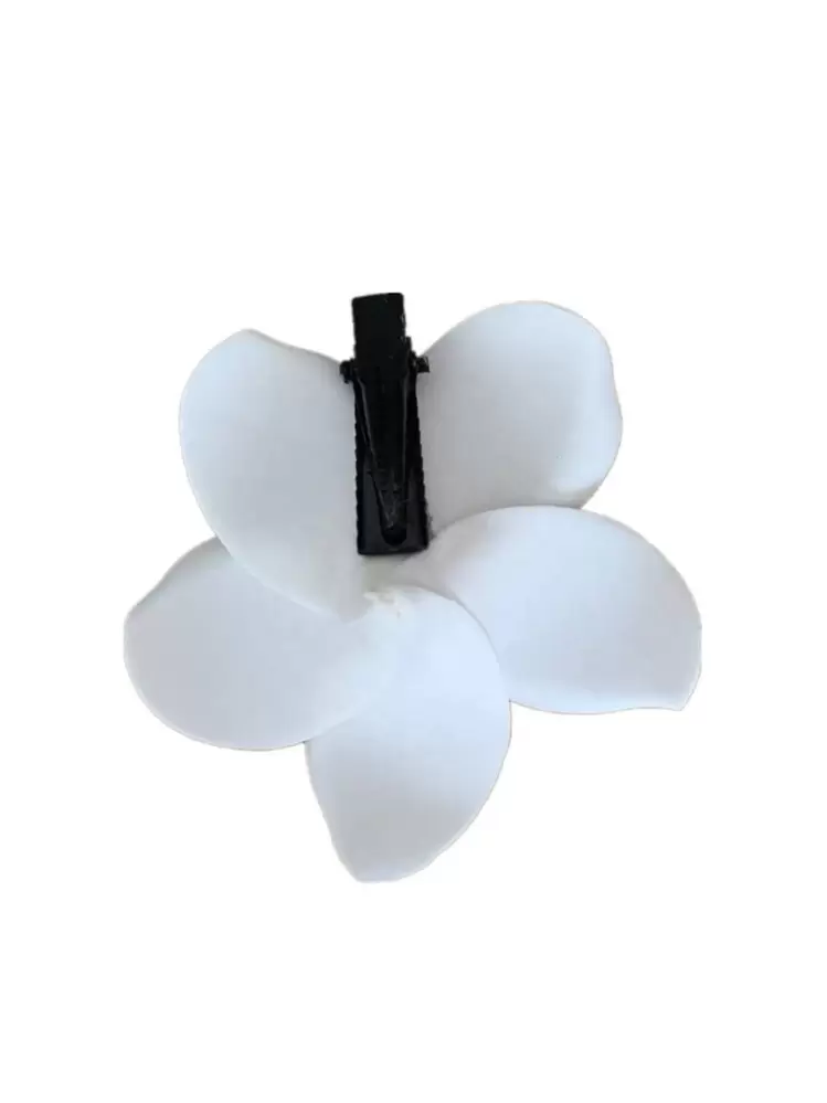 Plumeria Flower Alligator Hair Clips - 2pcs detail photo 4 - Hair Clips at ShopKaar