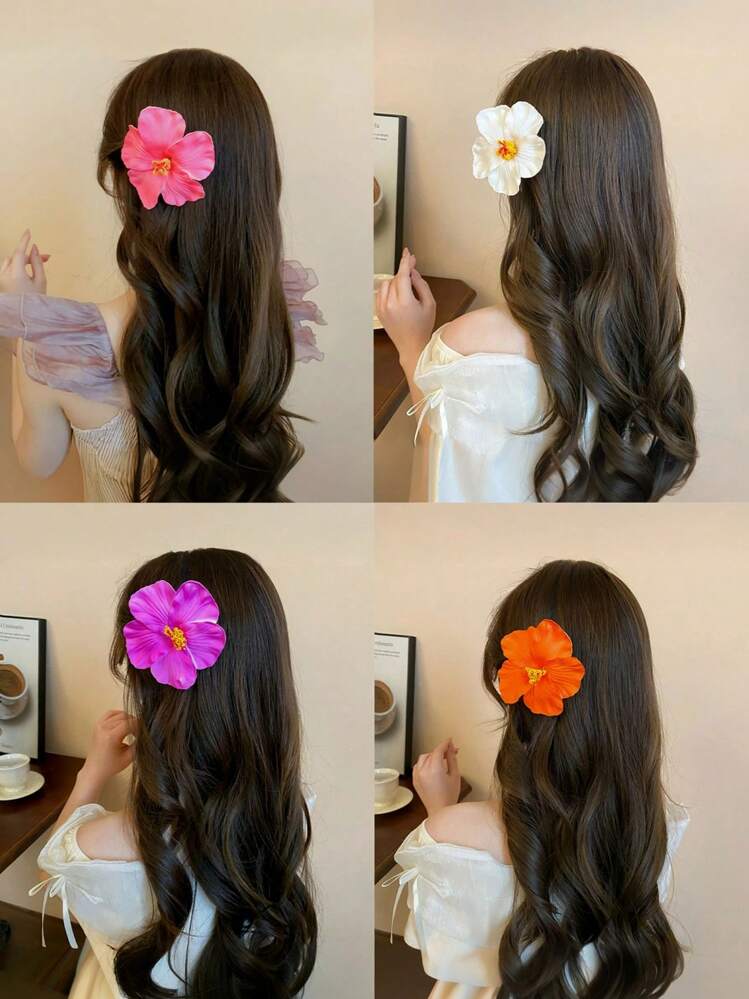 Hawaiian Plumeria Foam Flower Hair Clips - 5pcs detail photo 8 - Hair Clips at ShopKaar
