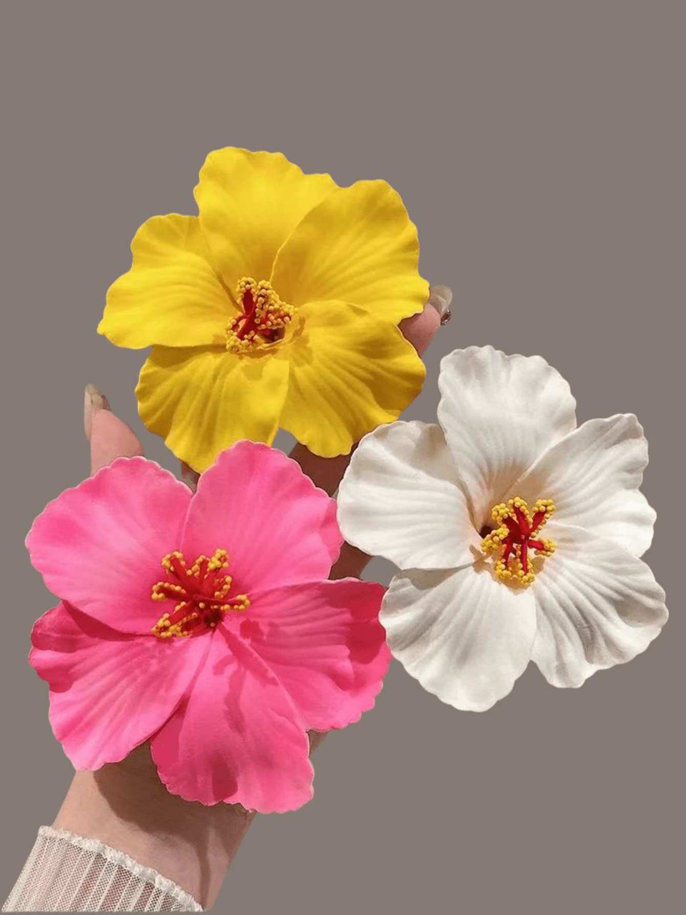 Hawaiian Plumeria Foam Flower Hair Clips - 5pcs detail photo 9 - Hair Clips at ShopKaar