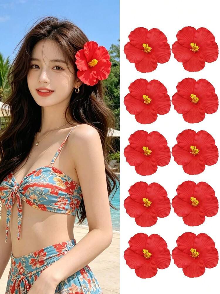 Hawaiian Plumeria Foam Flower Hair Clips - 5pcs detail photo 11 - Hair Clips at ShopKaar