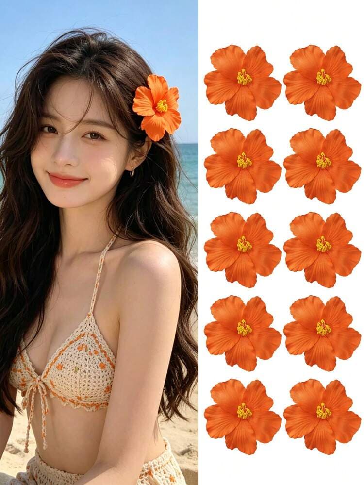 Hawaiian Plumeria Foam Flower Hair Clips - 5pcs detail photo 14 - Hair Clips at ShopKaar