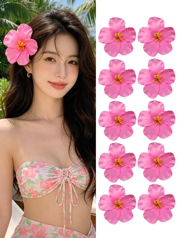 Hawaiian Plumeria Foam Flower Hair Clips - 5pcs detail photo 15 - Hair Clips at ShopKaar