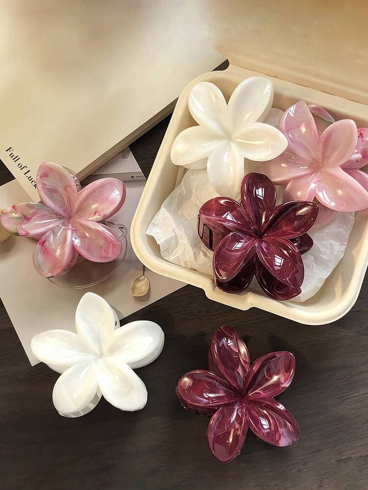 Gradient Marble Print Hair Claw Clips - 6pcs detail photo 3 - Hair Clips at ShopKaar