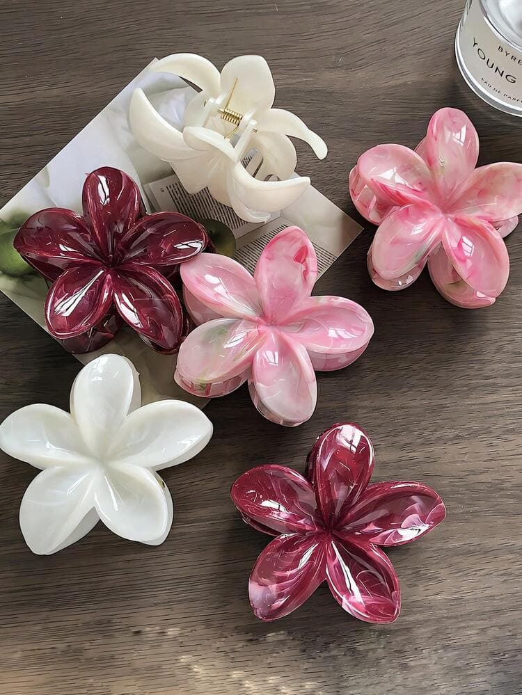 Gradient Marble Print Hair Claw Clips - 6pcs detail photo 4 - Hair Clips at ShopKaar