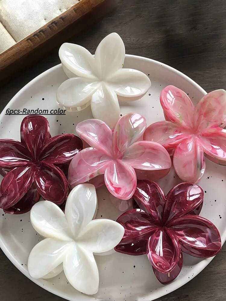 Gradient Marble Print Hair Claw Clips - 6pcs detail photo 5 - Hair Clips at ShopKaar