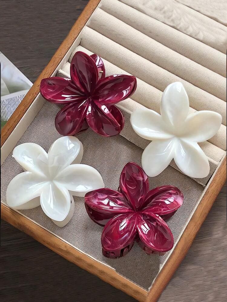 Gradient Marble Print Hair Claw Clips - 6pcs detail photo 10 - Hair Clips at ShopKaar
