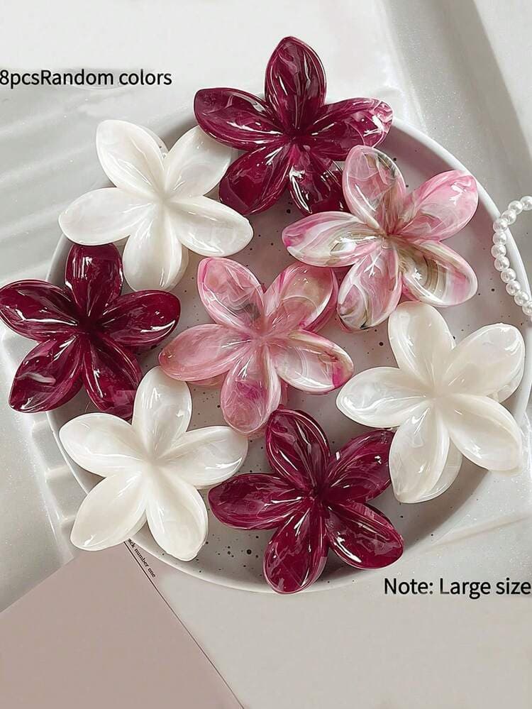 Gradient Marble Print Hair Claw Clips - 6pcs detail photo 13 - Hair Clips at ShopKaar