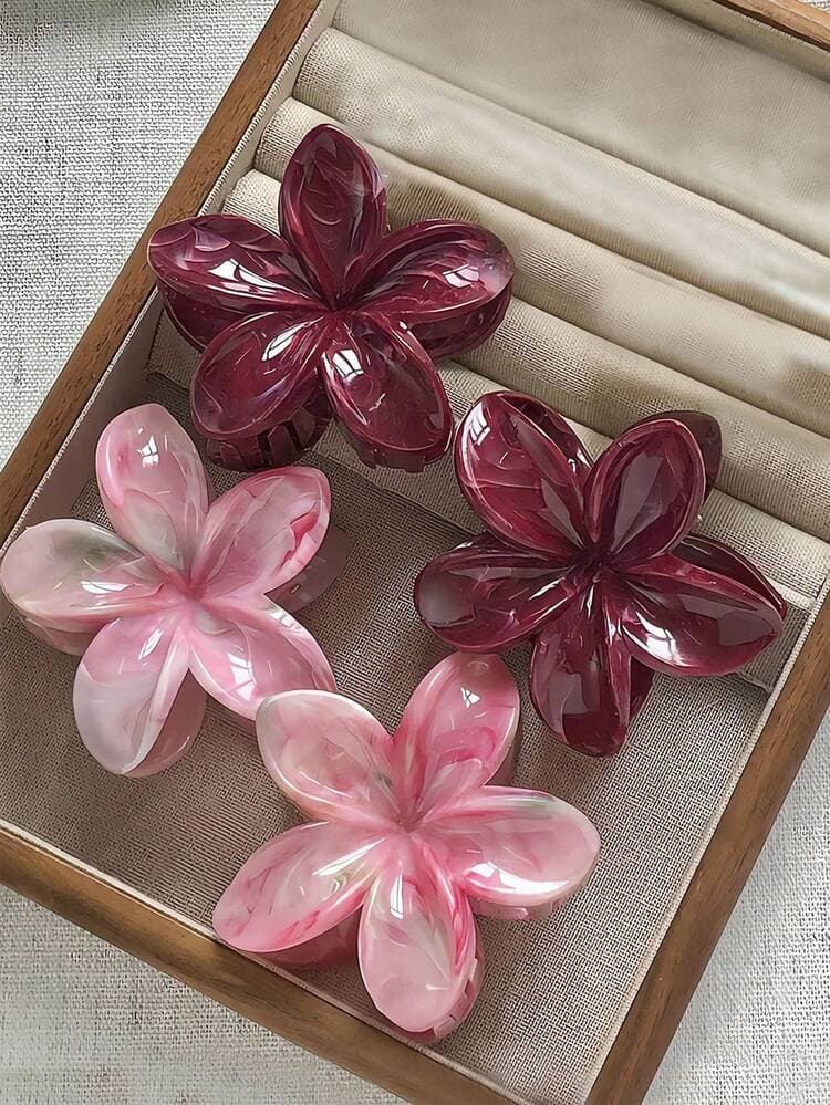 Gradient Marble Print Hair Claw Clips - 6pcs detail photo 11 - Hair Clips at ShopKaar