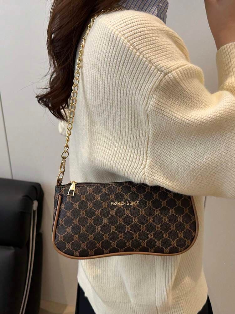 Minimalist PU Chain Underarm Bag detail photo 3 - Mini Bags at ShopKaar
