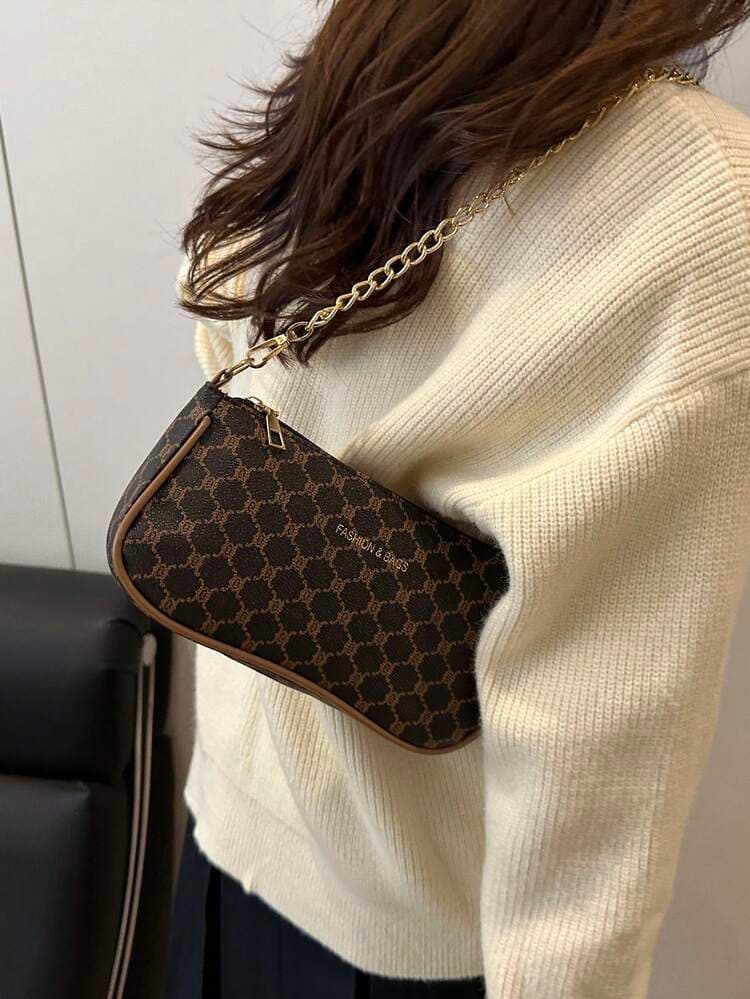 Minimalist PU Chain Underarm Bag detail photo 4 - Mini Bags at ShopKaar