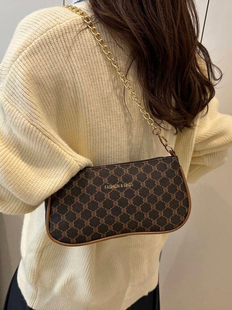 Minimalist PU Chain Underarm Bag detail photo 5 - Mini Bags at ShopKaar