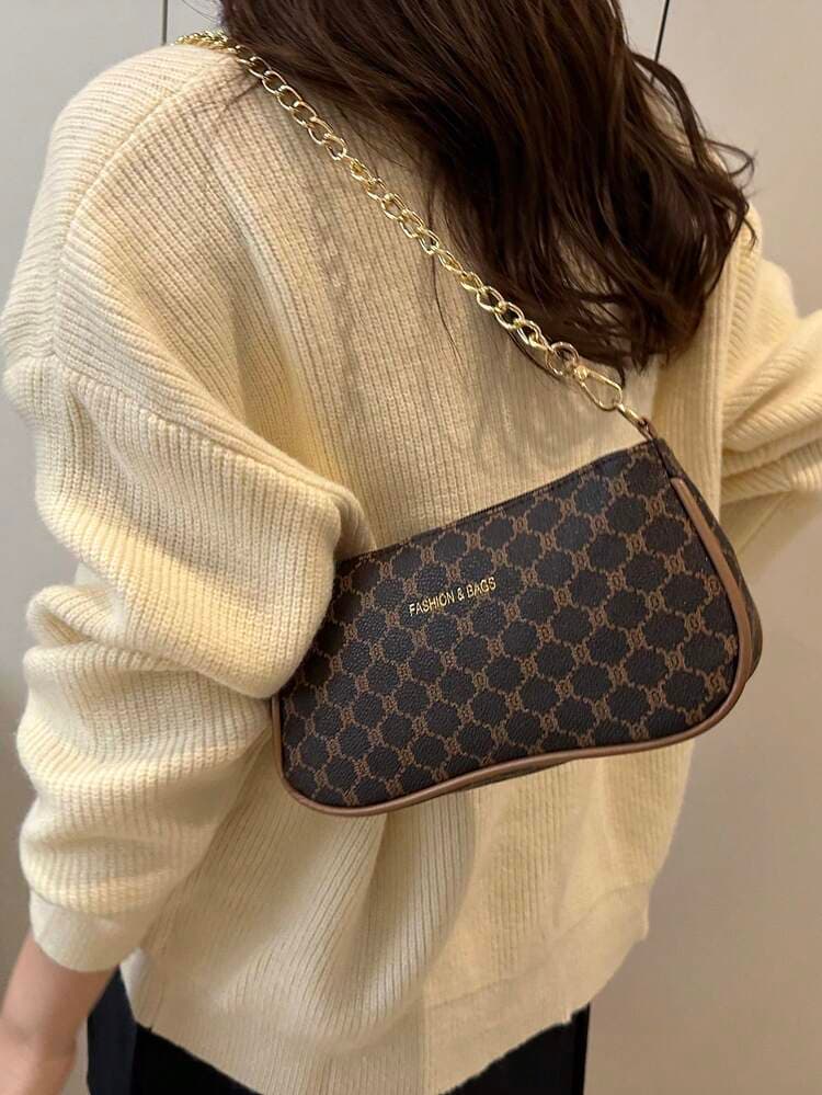 Minimalist PU Chain Underarm Bag detail photo 6 - Mini Bags at ShopKaar
