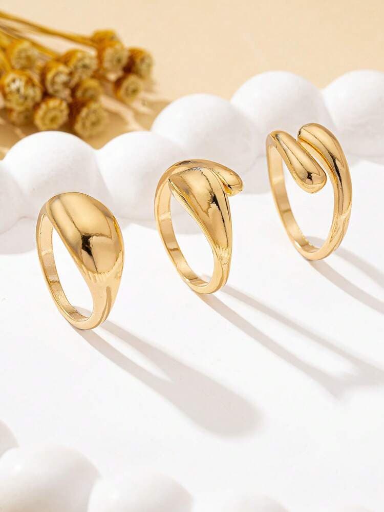 Adjustable Hip-Hop Style Rings Set - 3pcs detail photo 5 - Rings at ShopKaar