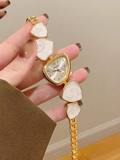 Gold Asymmetrical Bracelet Watch main product photo - Watches at ShopKaar