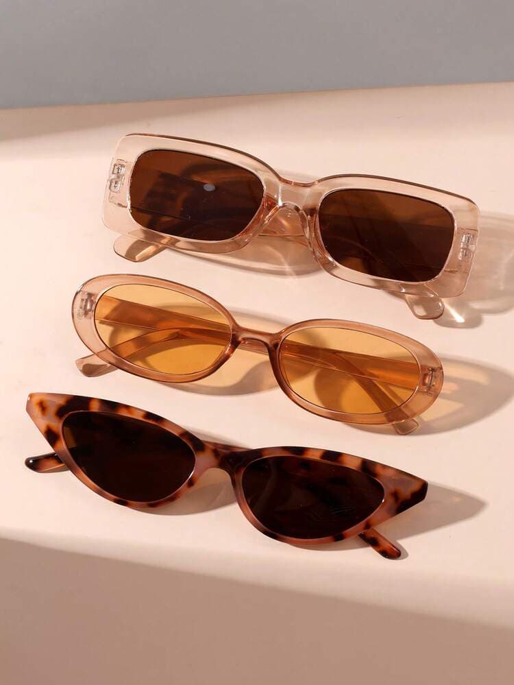 Square Frame Fashion Glasses - 3 Pairs detail photo 4 - Eyewear at ShopKaar