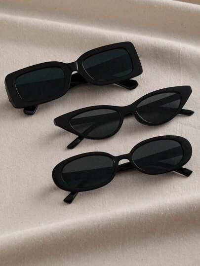 Square Triangle Frame Fashion Glasses - 3 Pairs main product photo - Eyewear at ShopKaar