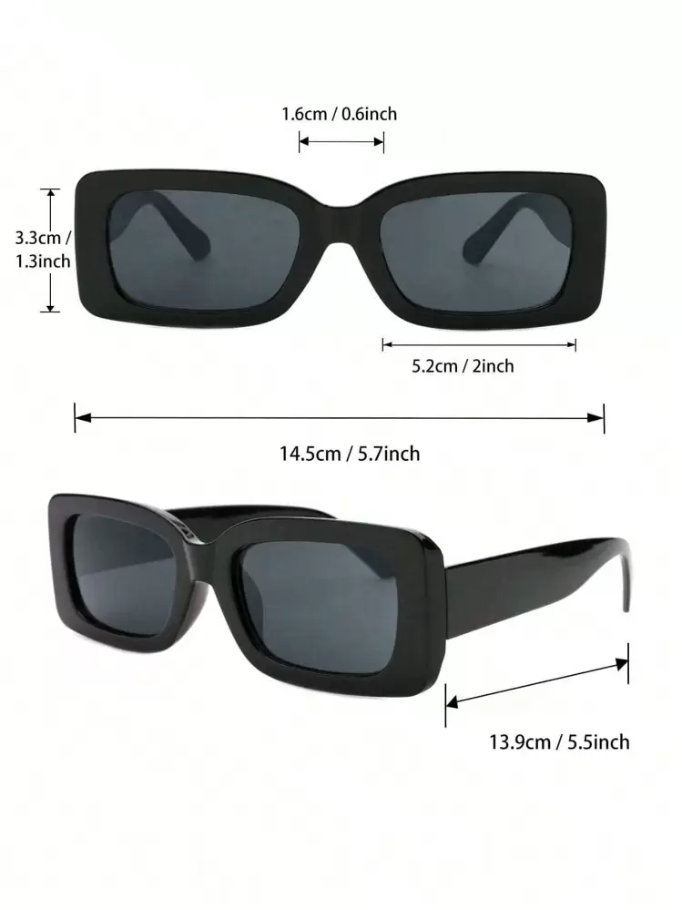 Square Triangle Frame Fashion Glasses - 3 Pairs detail photo 6 - Eyewear at ShopKaar