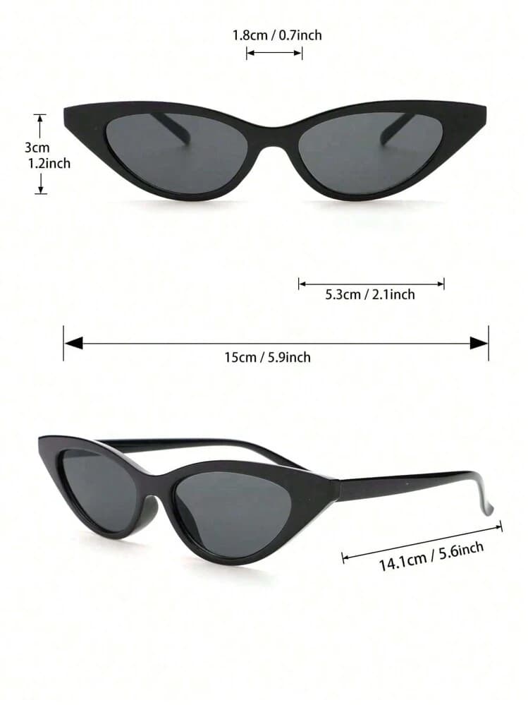 Square Triangle Frame Fashion Glasses - 3 Pairs detail photo 7 - Eyewear at ShopKaar