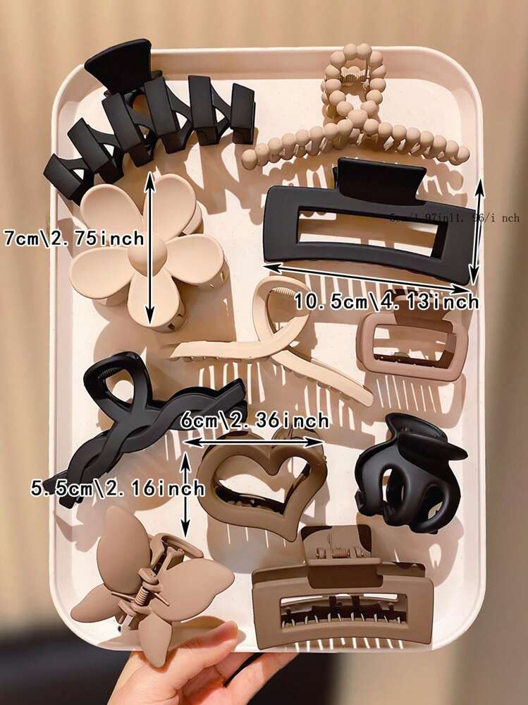 High-End Flower Hair Claw Clips Set - 11pcs detail photo 2 - Hair Clips at ShopKaar