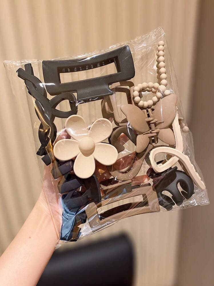 High-End Flower Hair Claw Clips Set - 11pcs detail photo 3 - Hair Clips at ShopKaar