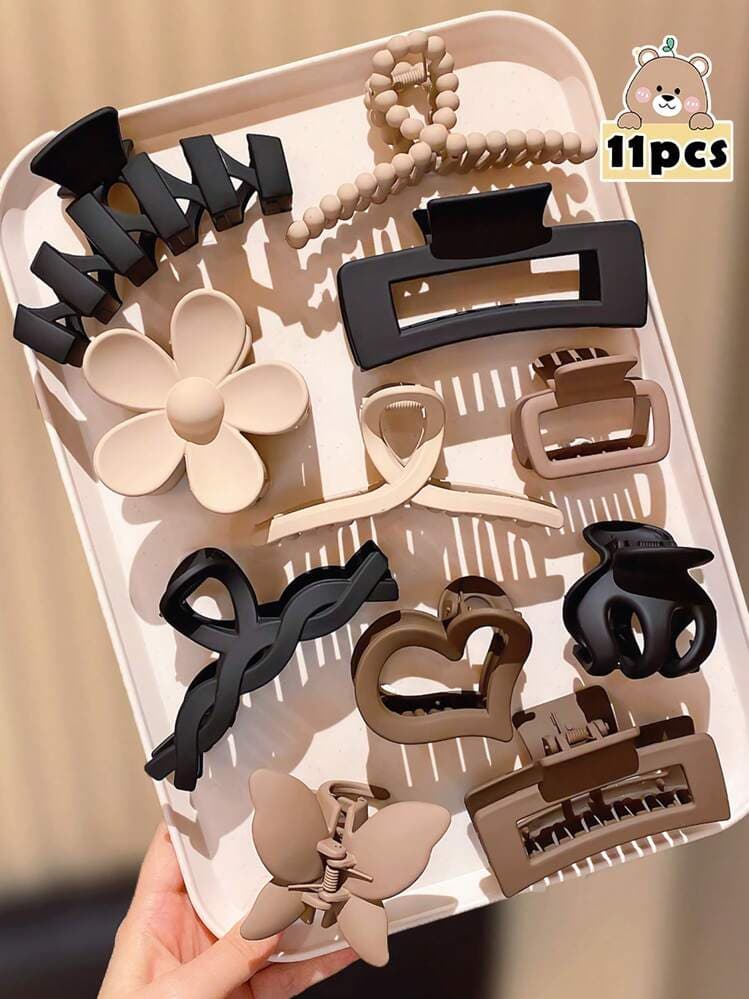 High-End Flower Hair Claw Clips Set - 11pcs detail photo 6 - Hair Clips at ShopKaar