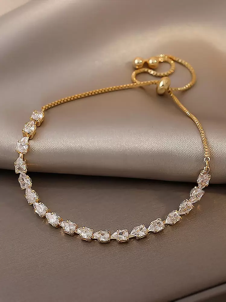 Cubic Zirconia Decor Bracelet detail photo 2 - Bracelets at ShopKaar