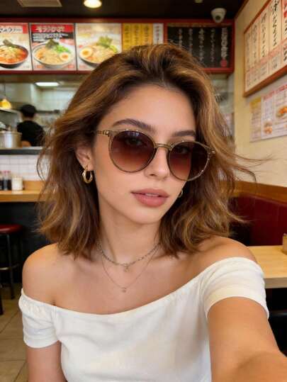 Women's Ombre Round Frame Fashion Glasses main product photo - Eyewear at ShopKaar