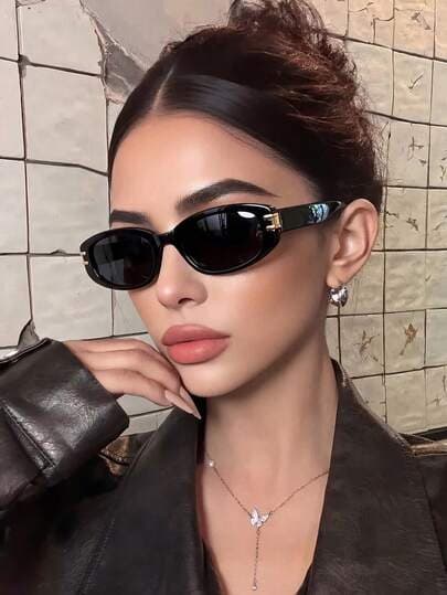 Retro Cat Eye Small Frame Black Glasses - Y2K main product photo - Eyewear at ShopKaar