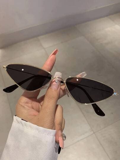 Triangle Ocean Lens Small Frame Metal Glasses detail photo 2 - Eyewear at ShopKaar