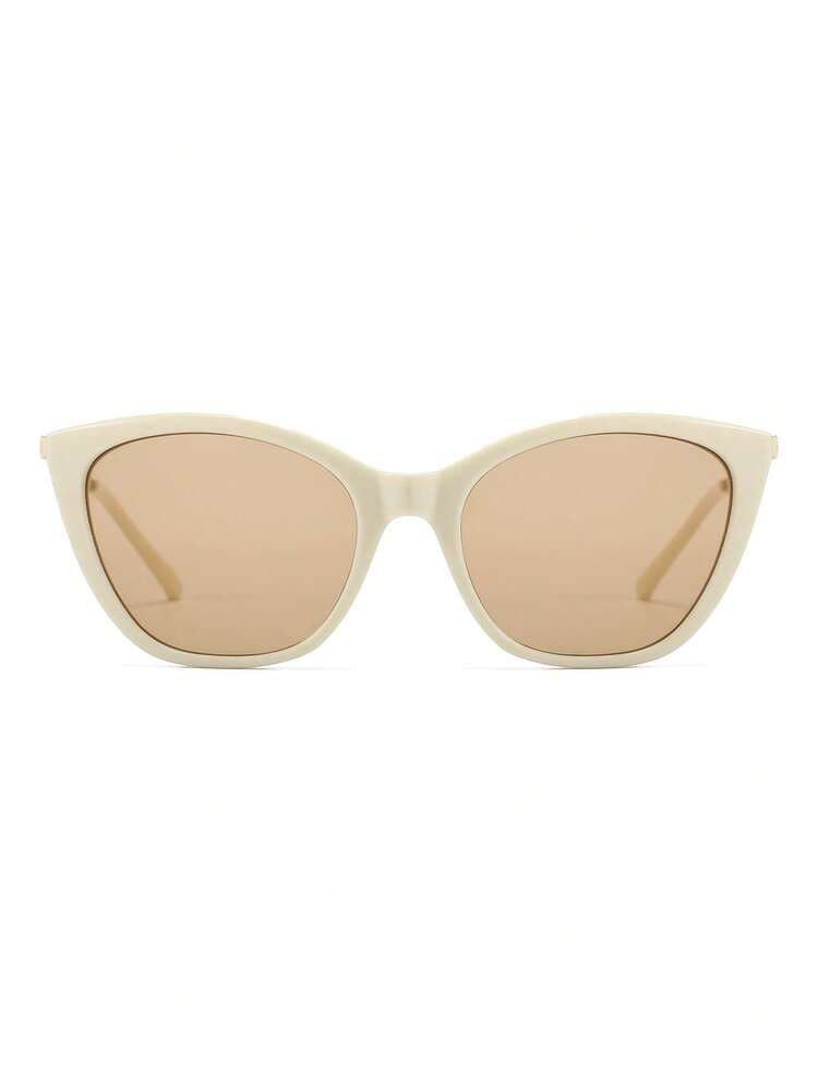 Women's Beige Cat Eye Metal Frame Glasses detail photo 4 - Eyewear at ShopKaar