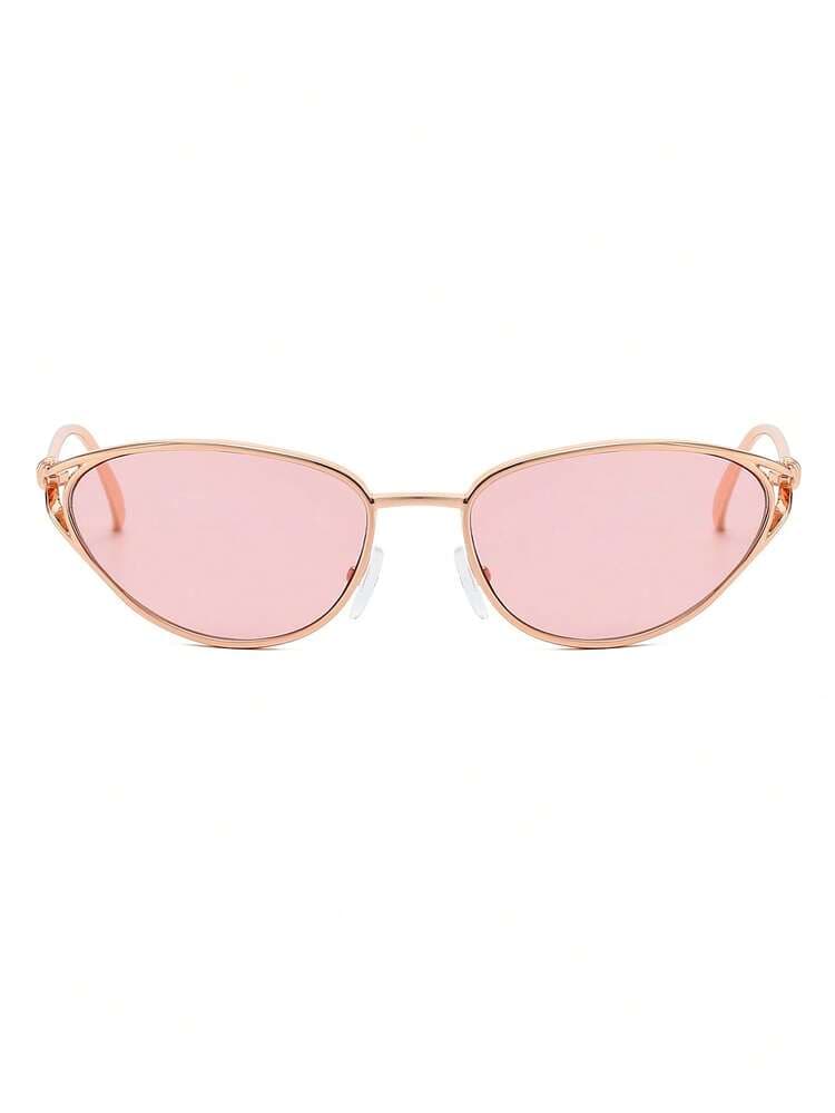 Women's Rose Gold Cat Eye Metal Frame Glasses detail photo 5 - Eyewear at ShopKaar