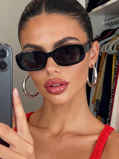Unisex Black Rectangular Sunglasses main product photo - Eyewear at ShopKaar