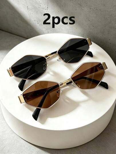 Vintage Geometric Polygon Metal Fashion Glasses main product photo - Eyewear at ShopKaar
