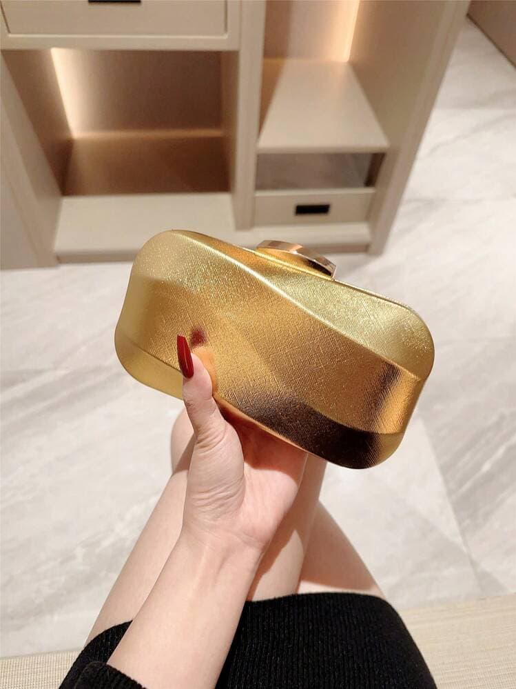 Minimalist Asymmetrical Box Clutch Bag detail photo 2 - Bags at ShopKaar