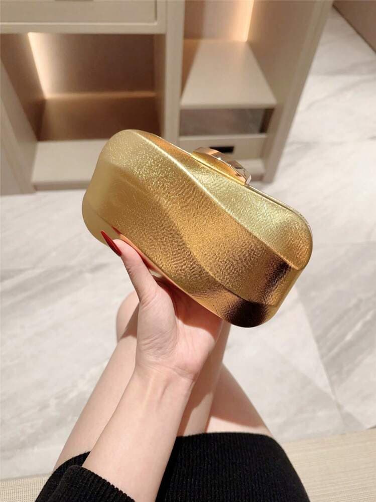 Minimalist Asymmetrical Box Clutch Bag detail photo 3 - Bags at ShopKaar