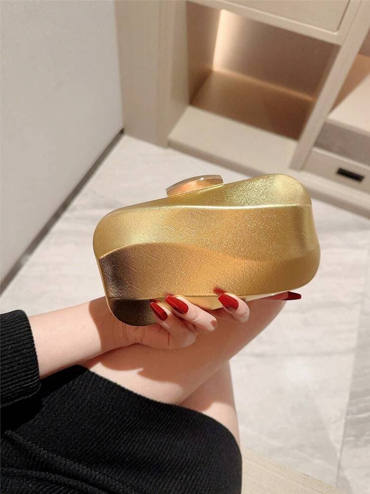 Minimalist Asymmetrical Box Clutch Bag detail photo 4 - Bags at ShopKaar
