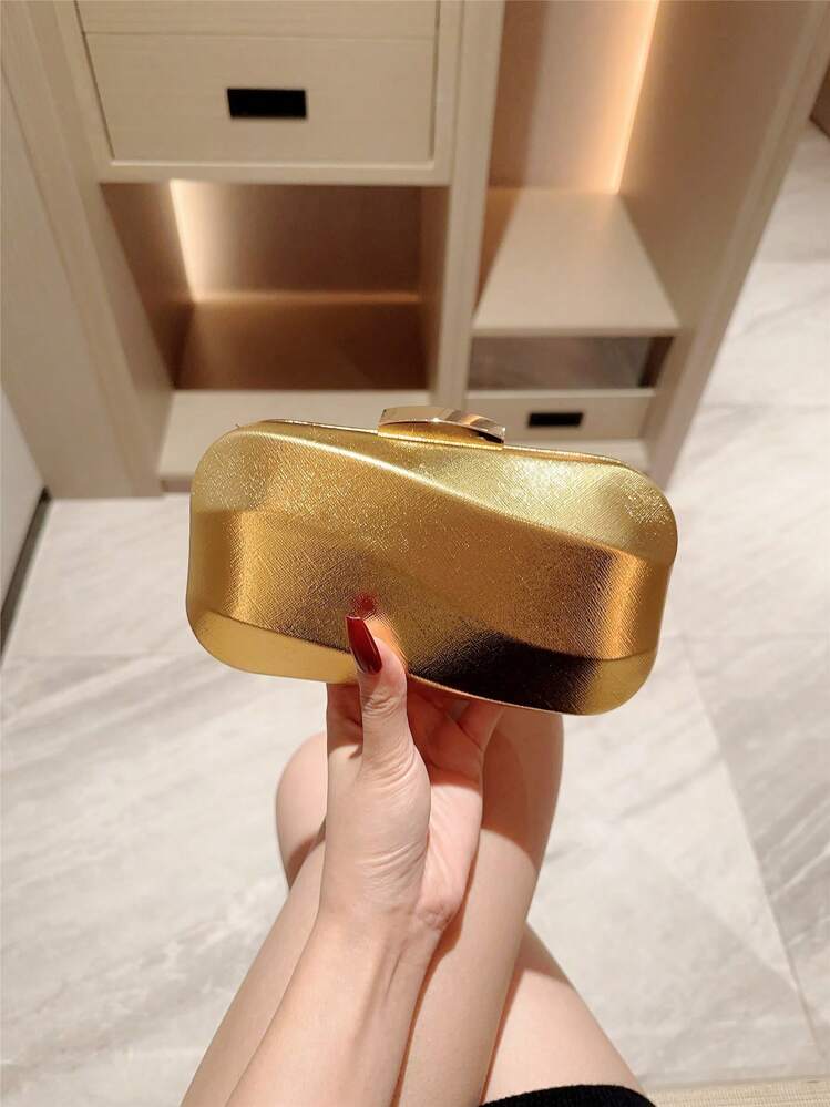Minimalist Asymmetrical Box Clutch Bag detail photo 5 - Bags at ShopKaar