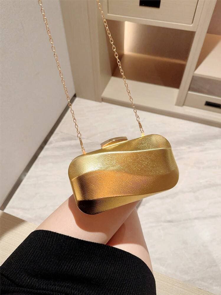 Minimalist Asymmetrical Box Clutch Bag detail photo 8 - Bags at ShopKaar