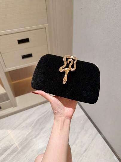 Gold Metallic Snakeskin Clutch Evening Bag main product photo - Bags at ShopKaar